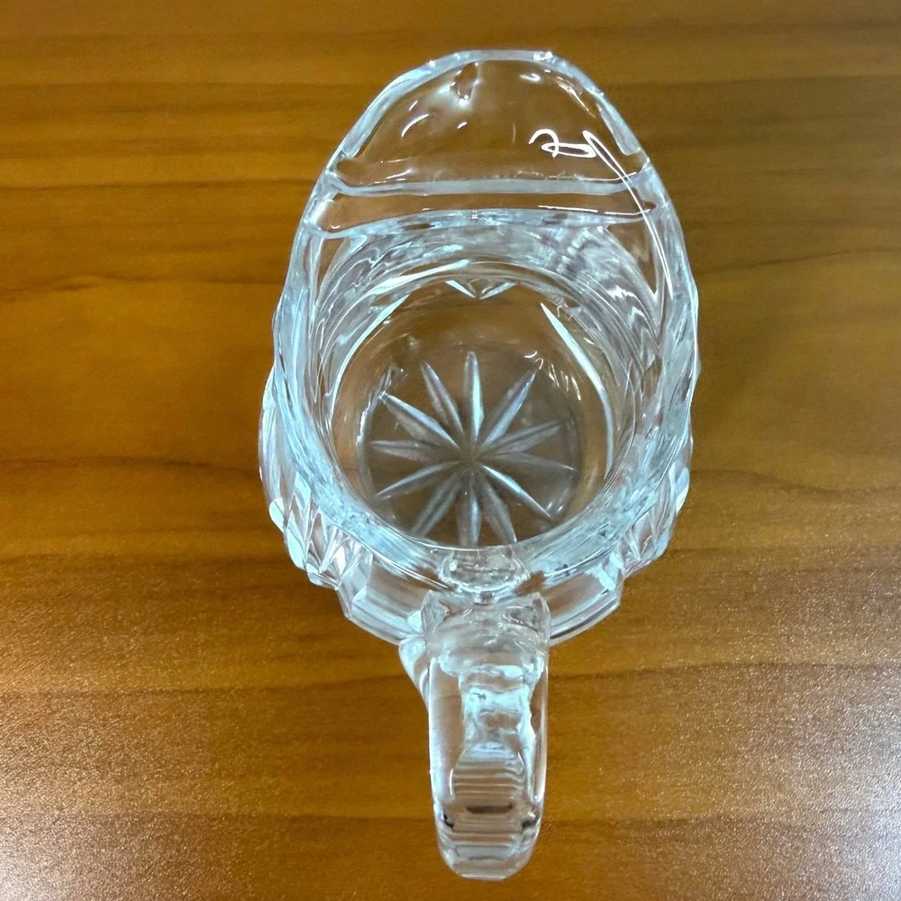 Vintage Lead Crystal Frosted Rose Creamer Pitcher Cut Glass Floral 4.25 Inch